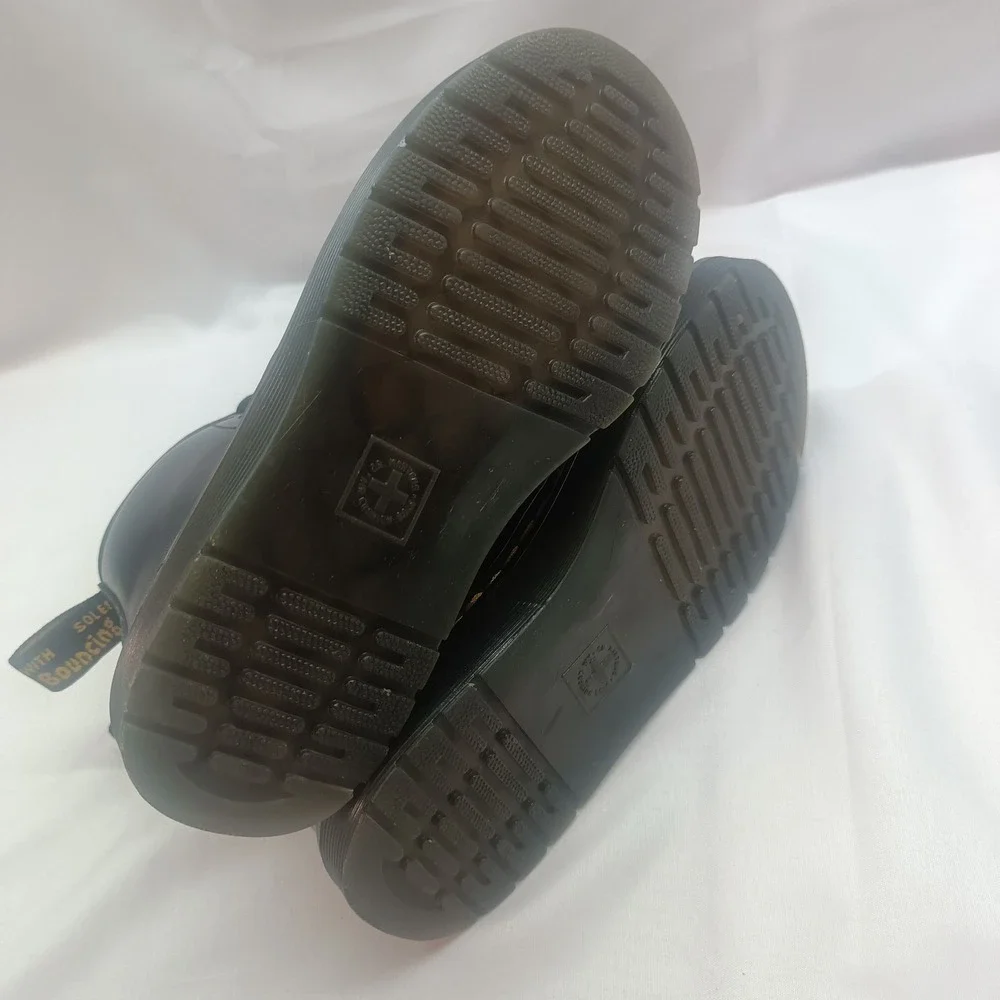 Dr. Martens Zavala J Kids Combat Boots Black Lace Up Side Zip Size 1 Casual